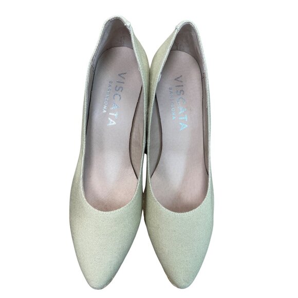 Viscata Barcelona Green Espadrille Wedge Shoes heels Size 39/8 SKU 9242 - Picture 11 of 12